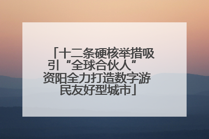 十二条硬核举措吸引“全球合伙人” 资阳全力打造数字游民友好型城市