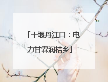十堰丹江口：电力甘霖润桔乡