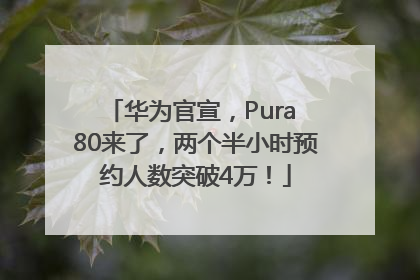 华为官宣，Pura 80来了，两个半小时预约人数突破4万！