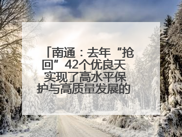 南通：去年“抢回”42个优良天 实现了高水平保护与高质量发展的协同并进