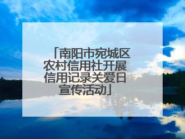 南阳市宛城区农村信用社开展信用记录关爱日宣传活动