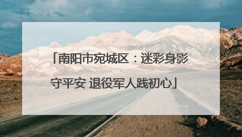 南阳市宛城区：迷彩身影守平安 退役军人践初心