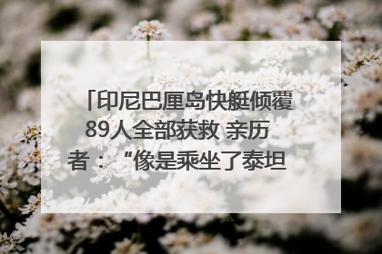 印尼巴厘岛快艇倾覆89人全部获救 亲历者：“像是乘坐了泰坦尼克号”｜封面头条