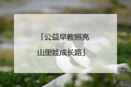 公益早教照亮山里娃成长路