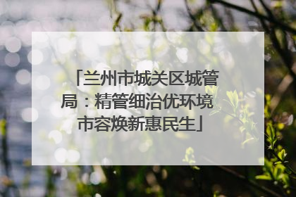 兰州市城关区城管局：精管细治优环境 市容焕新惠民生