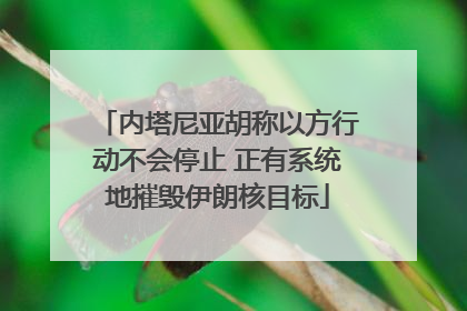 内塔尼亚胡称以方行动不会停止 正有系统地摧毁伊朗核目标