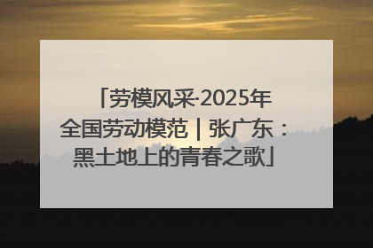 劳模风采·2025年全国劳动模范｜张广东：黑土地上的青春之歌