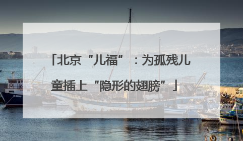 北京“儿福”：为孤残儿童插上“隐形的翅膀”