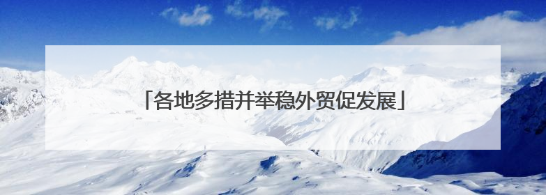 各地多措并举稳外贸促发展