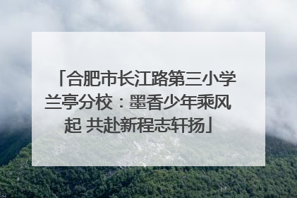 合肥市长江路第三小学兰亭分校：墨香少年乘风起 共赴新程志轩扬