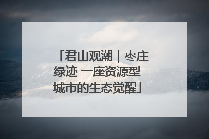 君山观潮｜枣庄绿迹 一座资源型城市的生态觉醒