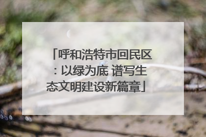 呼和浩特市回民区：以绿为底 谱写生态文明建设新篇章