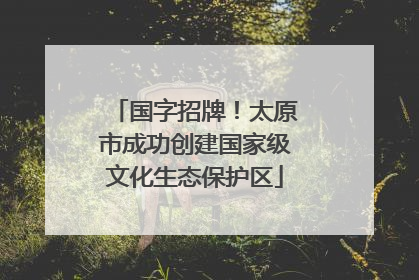 国字招牌！太原市成功创建国家级文化生态保护区