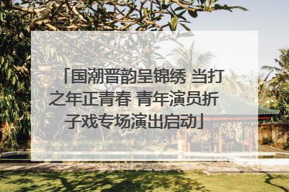 国潮晋韵呈锦绣 当打之年正青春 青年演员折子戏专场演出启动