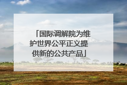国际调解院为维护世界公平正义提供新的公共产品