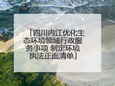 四川内江优化生态环境领域行政服务事项 制定环境执法正面清单