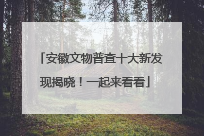 安徽文物普查十大新发现揭晓！一起来看看