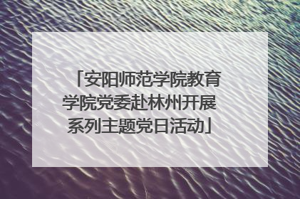 安阳师范学院教育学院党委赴林州开展系列主题党日活动