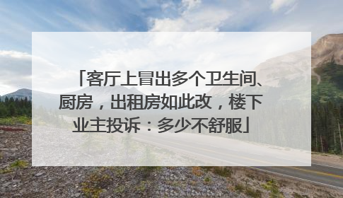 客厅上冒出多个卫生间、厨房，出租房如此改，楼下业主投诉：多少不舒服