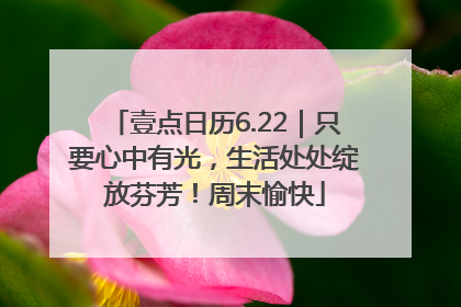 壹点日历6.22｜只要心中有光，生活处处绽放芬芳！周末愉快