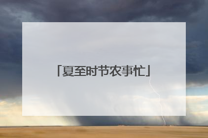 夏至时节农事忙