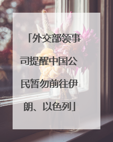 外交部领事司提醒中国公民暂勿前往伊朗、以色列