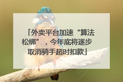 外卖平台加速“算法松绑”，今年底将逐步取消骑手超时扣款