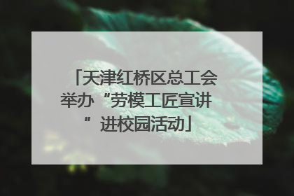 天津红桥区总工会举办“劳模工匠宣讲”进校园活动