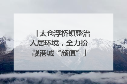 太仓浮桥镇整治人居环境，全力扮靓港城“颜值”
