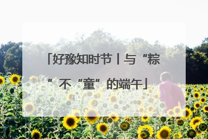 好豫知时节丨与“粽”不“童”的端午