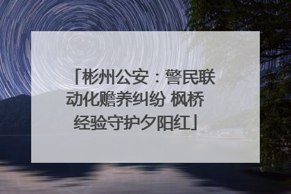 彬州公安：警民联动化赡养纠纷 枫桥经验守护夕阳红