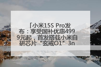 小米15S Pro发布：享受国补优惠4999元起，首发搭载小米自研芯片“玄戒O1”3nm旗舰处理器