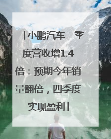 小鹏汽车一季度营收增1.4倍：预期今年销量翻倍，四季度实现盈利