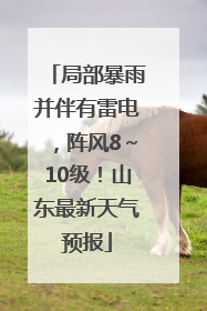 局部暴雨并伴有雷电，阵风8～10级！山东最新天气预报