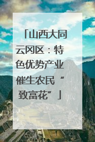 山西大同云冈区：特色优势产业催生农民“致富花”