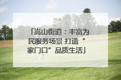 嵩山街道：丰富为民服务场景 打造“家门口”品质生活