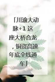川渝大动脉+1 这座大桥合龙，铜资高速年底全线通车