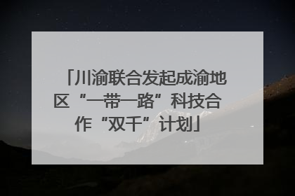 川渝联合发起成渝地区“一带一路”科技合作“双千”计划