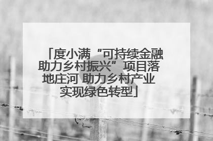 度小满“可持续金融助力乡村振兴”项目落地庄河 助力乡村产业实现绿色转型