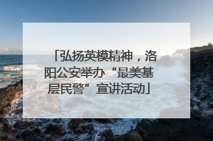 弘扬英模精神，洛阳公安举办“最美基层民警”宣讲活动