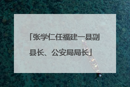 张学仁任福建一县副县长、公安局局长