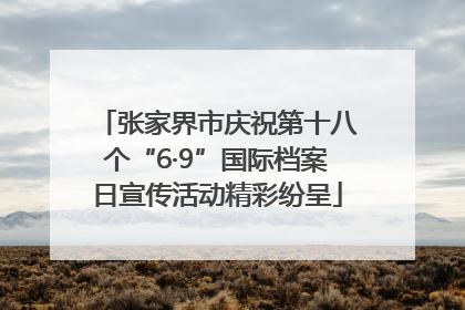 张家界市庆祝第十八个“6·9”国际档案日宣传活动精彩纷呈