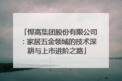 悍高集团股份有限公司：家居五金领域的技术深耕与上市进阶之路