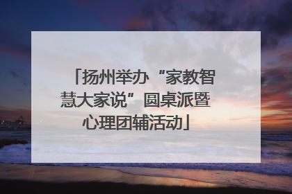 扬州举办“家教智慧大家说”圆桌派暨心理团辅活动