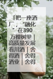 把一座酒厂，“融化”在390万棵树里｜高质量发展看川酒｜舍得酒｜舍得酒业｜舍得老酒｜沱牌酒