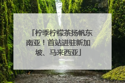 柠季柠檬茶扬帆东南亚！首站进驻新加坡、马来西亚