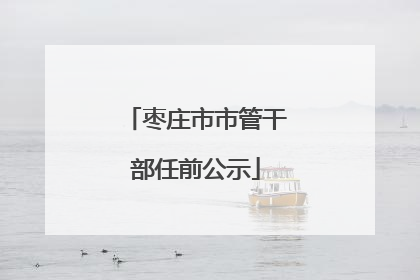 枣庄市市管干部任前公示