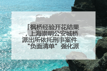 枫桥经验开花结果，上海崇明公安城桥派出所依托刑事案件“负面清单”强化派出所“主防”