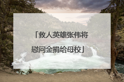 救人英雄张伟将慰问金捐给母校