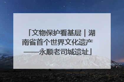 文物保护看基层｜湖南省首个世界文化遗产——永顺老司城遗址